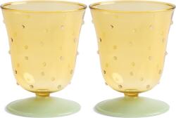 &K Amsterdam Pahare de apă Dot 200 ml, galben, 2 buc (358-05) Pahar