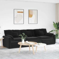 vidaXL Canapea modulara cu perne, negru GartenMobel Dekor (3321104) Canapea