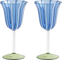 &K Amsterdam Pahare de vin Eve 180 ml, albastre, 2 buc (357-02) Pahar