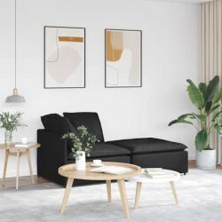 vidaXL Canapea modulara cu taburet si perne, material textil, negru GartenMobel Dekor (3321209) Canapea