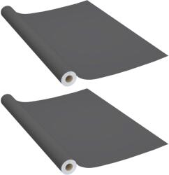 vidaXL Tapéta fólia, vidaXL bútorokhoz, PVC, 500 x 90 cm, Sötétszürke (3059654VidaXL)