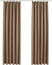 vidaXL 2 db tópszínű sötétítőfüggöny kampókkal 140 x 175 cm (134438VidaXL)