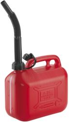 Tecomec Canistra TECOMEC® Rosie 5 L cu Stut Flexibil de turnare - Recipient Combustibil pentru Motocoasa, Drujba si Utilaje de Gradina (51709022)