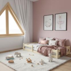  Lila alacsony padlós ágy 200x90 - Montessori természetes fa