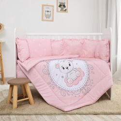 Lorelli Lilly ágynemű garnitúra 60x120 - Little Bear Pink - pepita