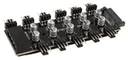 Lamptron Hub Lamptron SP105 pentru ventilatoare PWM, 10 x 4-Pin PWM, alimentare SATA / Molex, culoare neagra, LAMP-SP105
