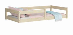  Padlóágy 180x80 Nordi - természetes fa Montessori, gyerekágy korlátos, gyermekágy