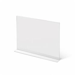 Jansen Display T típusú plexi állvány szélességben, A4-es formátum, átlátszó