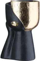  Modern arc kaspó, fekete és arany színben - 15, 5 cm (60030)