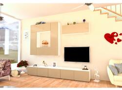 Spectral Mobila Living Armonia V2 PAL Cappuccino Lucios - cu sistem "PUSH TO OPEN