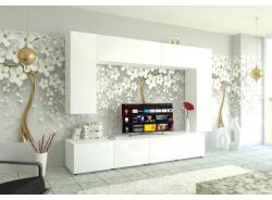 Spectral Mobila Living Armonia V1 MDF Alb Mat - cu sistem "PUSH TO OPEN