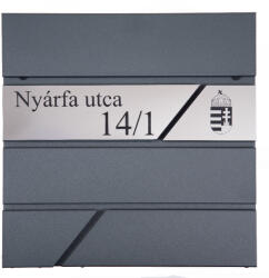 Batadecor Fém postaláda, gravírozott felirattal, antracit "3