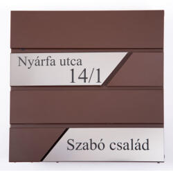 Batadecor Fém postaláda, gravírozott felirattal, barna, "1