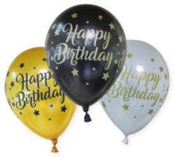  Happy Birthday Stars léggömb, lufi 6 db-os (PNN93395) - kreativjatek