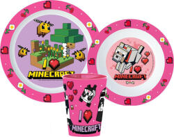  Minecraft Girls étkészlet, micro műanyag szett, pohárral 260 ml (JVL11146)