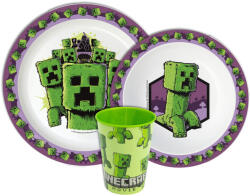  Minecraft The Movie étkészlet, micro műanyag szett, pohárral 260 ml (JVL11179)