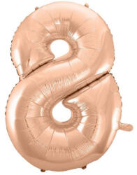 Számok Rose Gold 8-as szám fólia lufi 92 cm (MLG106381)