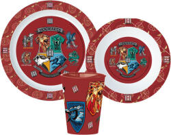  Harry Potter School Shields étkészlet, micro műanyag szett, pohárral 260 ml (JVL11142)