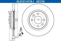ATE Disc frana ATE 24.0121-0118.1 (24.0121-0118.1) - fixbox
