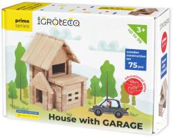 Igroteco Set de construcție din lemn „Casă cu Garaj 75 piese (IG118)