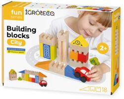 Igroteco Set blocuri de construcție din lemn - Oraș, 18 piese (IG538) - kidstory
