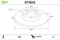 VALEO Disc frana VALEO COATED 673632 (673632)