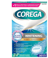 Corega Whitening antibakteriális hatású műfogsortisztító tabletta 30 db (5054563287847)