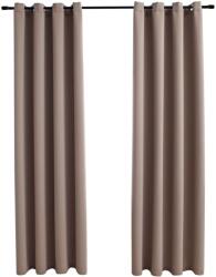 vidaXL 2 db tópszínű sötétítőfüggöny fémgyűrűkkel 140 x 175 cm (134434VidaXL)