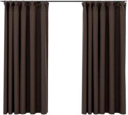 vidaXL 2 db tópszínű vászonhatású sötétítőfüggöny kampókkal 140x175 cm (321204)