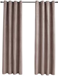 vidaXL 2 db tópszínű sötétítőfüggöny fémgyűrűkkel 140 x 225cm (134477VidaXL)