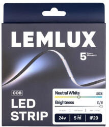 Lemlux LED szalag, 24Vdc, 25W/m, 960LED/m, 3000lm, 15mm PCB, semleges fehér 4000K, IP20, 180°