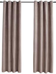 vidaXL 2 db tópszínű sötétítőfüggöny fémgyűrűkkel 140 x 245cm (134478)