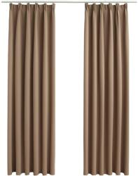 vidaXL 2 db tópszínű sötétítőfüggöny kampókkal 140 x 245 cm (134440VidaXL)