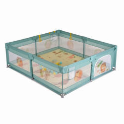 Moni GAMEZONE járóka összecsukható szőnyeggel, 60 labdával 180x200 MENTA