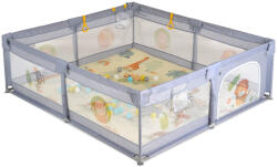 Moni GAMEZONE járóka összecsukható szőnyeggel, 60 labdával 150x200 SZÜRKE