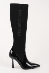 Karl Lagerfeld KL31373 fekete bőr és textil csizma, 36 EU méret