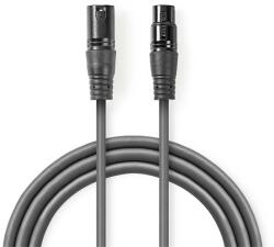 Nedis COTH15012GY15 DMX адаптерен кабел, XLR 3 пина мъжки, XLR 3 пина женски, никелирано покритие, 1, 5 м, кръгъл, PVC, тъмно сив (COTH15012GY15)