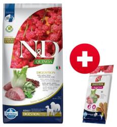 FARMINA N&D Quinoa Dog Adult Medium&Maxi Digestion Lamb & Fennel 7 kg + FARMINA N&D Quinoa Dental Treat Digestion Medium/Maxi INGYEN!