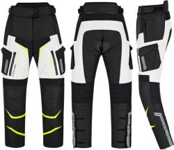  Női motoros nadrág W-TEC Warao Lady, elasztikus bordázott panelek, AirVent System, poliuretán CE térdvédő fekete-fluo XL