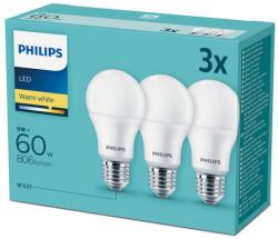 Philips Készlet 3x LED Izzó Philips E27/9W/230V 2700K 8718696828199 (P2710)