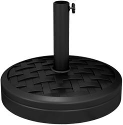 AOSOM Napernyőtartó fonott felülettel 18 kg-os beton napernyőtalp Ø32/38/48 mm-es napernyőrudakhoz, kerek, fekete