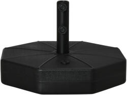 Aosom Napernyőtartó 40 kg-ig tölthető nyolcszögletű napernyőtalp 38/48 mm HDPE napernyőtartó fekete