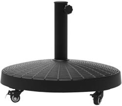 AOSOM Napernyőtartó 25 kg gurulós napernyőtalp rattan mintázattal, 38/48 mm napernyőrudakhoz, fekete