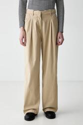 Tommy Jeans pantaloni wide leg pentru femei cu bumbac 9BY2-SPDZOO_08X (DW0DW21698)