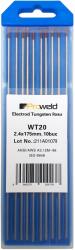 ProWELD WT20 Electrozi tungsten rosu, 2.4x150mm, 10buc