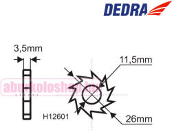 Dedra tartalékpenge H1260 géphez 16 db/cs (H12601)