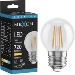 Mexen Vintis, LED izzószálas izzó E27, G45, 6 W, meleg fehér 2700K, átlátszó, L156-E27-0627-00 (L156-E27-0627-00)