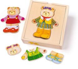 Bigjigs Toys Fa Lány Maci Öltöztető Puzzle (BJ764) - liliputjatek