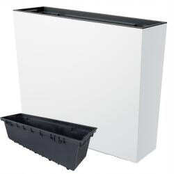 Prosperplast Magas, Téglalap Alakú Virágtartó Betéttel, Fehér, Teraszra, Kertbe, Otthonba (DUC600T-S449)