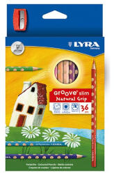 LYRA Színes ceruza LYRA Groove Slim háromszögletű 36 db/készlet+hegyező (2821360) - mystock